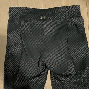 Under Armour Black Leggings with Subtle Gray Stripe Detail